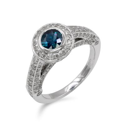 Lumbers Pre-Owned Plat 0.70ct Sapphire & Diamond Ring