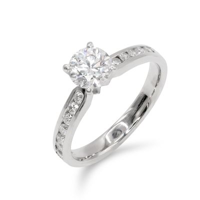 Lumbers Pre-Owned Plat 0.97cts Diamond 4 Claw Ring