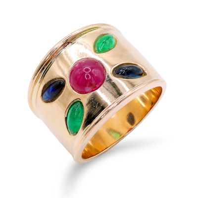 Lumbers Pre-Owned 14ct Gold Cabochon Gem Ring