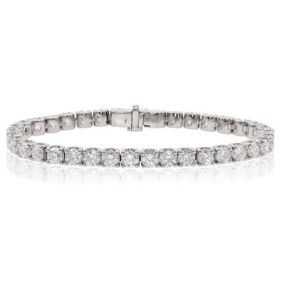  Platinum 14.20cts Diamond U Set Tennis Bracelet