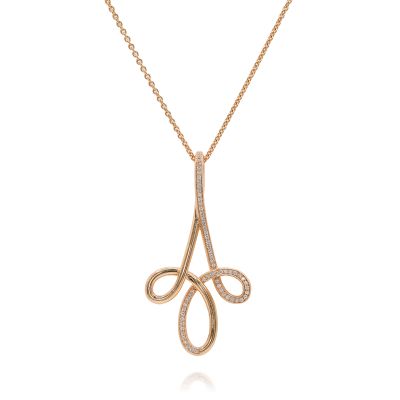 Lumbers Pre-Owned 18ct Gold Knot Diamond Necklace