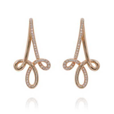 Lumbers Pre-Owned 18ct Gold Knot Diamond Earrings
