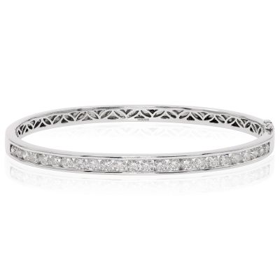 Lumbers Pre-Owned 18ct Gold 2.77cts Channel Set Bangle