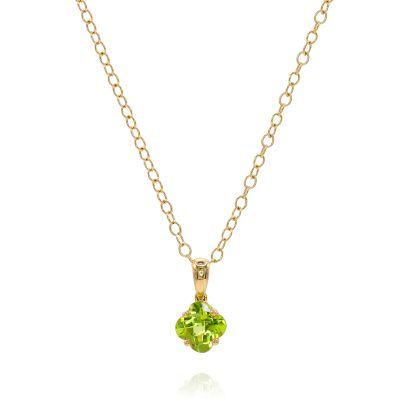 Lumbers 18ct Yellow Gold Chequer Peridot Pendant