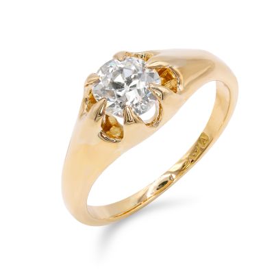 Lumbers Pre-owned 18ct Gold Old Cut Diamond Roman Ring