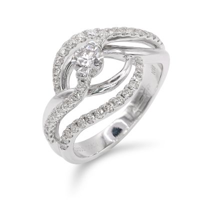 Lumbers Pre-Owned 18ct Gold 0.98cts Diamond Swirl Ring