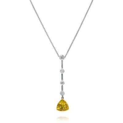 Lumbers Pre-Owned 18ct Gold Sphene & Diamond Necklace