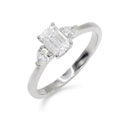 Lumbers Platinum 1.00cts Diamond 3 Stone Ring