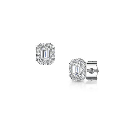 Love Lumbers Love Lumbers 0.52cts Emerald Cut Diamond Ear-studs