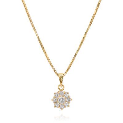 Lumbers Pre-Owned 0.64cts Diamond Cluster Necklace