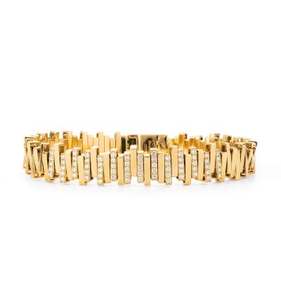 Lumbers Aurelia 18ct Gold 0.75cts Diamond Bar Bracelet