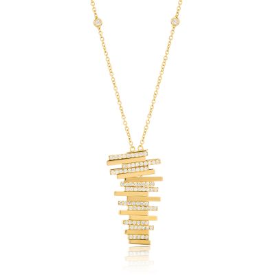 Lumbers Aurelia 18ct Gold 1.40cts Diamond Bar Necklace