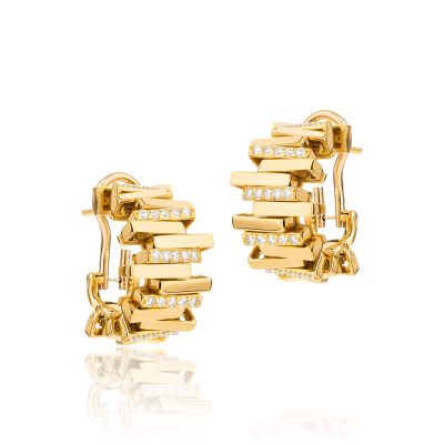Lumbers Aurelia 18ct Gold 0.55cts Diamond Bar Hoops