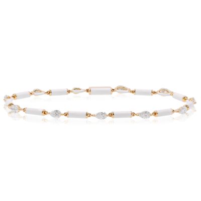 Lumbers 18ct Gold 1.63cts Diamond & Ceramic Bracelet