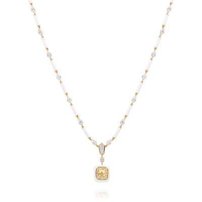Lumbers 18ct Gold 7.24cts Diamond & Ceramic Necklace