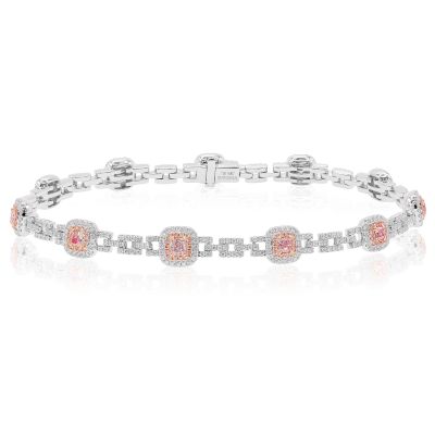 Lumbers 18ct Gold 2.13cts Pink & White Diamond Bracelet