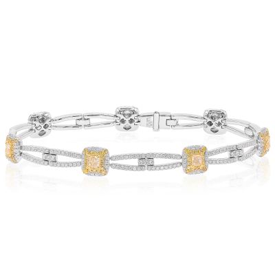 Lumbers 18ct Gold 3.52cts Yellow & White Diamond Bracelet