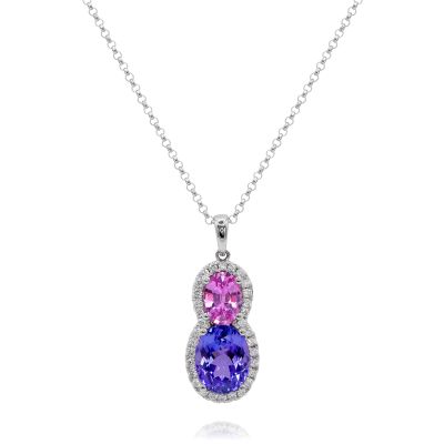 Lumbers 18ct Gold Tanzanite Sapphire & Diamond Necklace