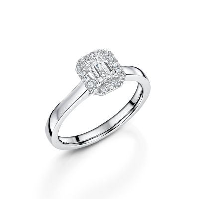  Love Lumbers Platinum Diamond Emerald Cut With Halo