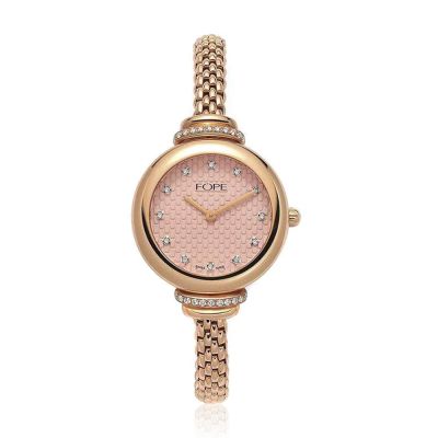 Fope Fope Flex'it 18ct Rose Gold Medium Diamond Dot Watch