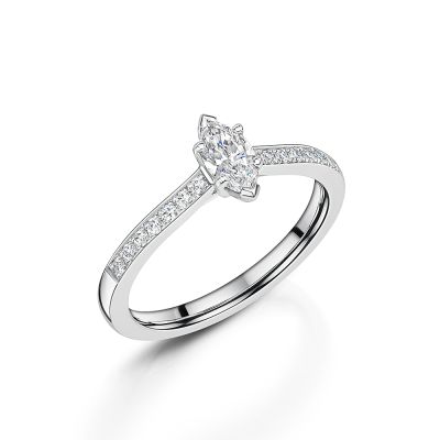 Love Lumbers Love Lumbers Platinum 0.51ct Marquise Cut Diamond Ring With Shoulders