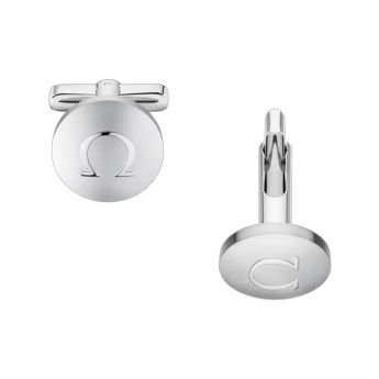 Omega OMEGA Stainless Steel Logo Cufflinks